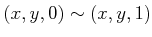 $ (x,y,0) \sim
(x,y,1)$