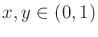 $ x,y \in (0,1)$