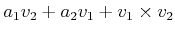 $ a_1 v_2 + a_2 v_1 + v_1 \times
v_2$