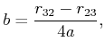 $\displaystyle c = {r_{13} - r_{31} \over 4 a},$