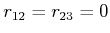 $ r_{13} = r_{23} =
0$