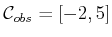 $ {\cal C}_{obs}= [-2,5]$