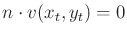 $ n \cdot
v(x_t,y_t) =0$
