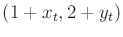 $ (1 + x_t, 2 + y_t)$
