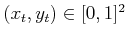 $ (x_t,y_t) \in [0,1]^2$
