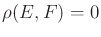 $ \rho(E,F) = 0$