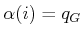 $ {\alpha}(i) = {q_{G}}$