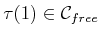 $ \tau(1) \in {\cal C}_{free}$