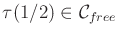$ \tau(1/2) \in {\cal C}_{free}$