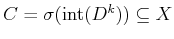 $ C = {\sigma}(\operatorname{int}(D^k)) \subseteq X$