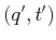 $ (q^\prime,t^\prime)$