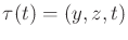 $ \tau(t) = (y,z,t)$