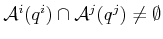 $ {\cal A}^i(q^i) \cap
{\cal A}^j(q^j) \not = \emptyset$