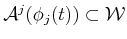 $ {\cal A}^j(\phi_j(t)) \subset {\cal W}$