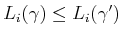 $ L_i(\gamma)
\leq L_i(\gamma^\prime)$