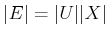 $ \vert E\vert = \vert U\vert
\vert X\vert$