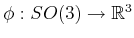 $ \phi: SO(3) \rightarrow {\mathbb{R}}^3$
