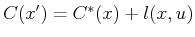 $ {C}(x') = C^*(x) + l(x,u)$
