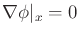 $ \nabla \phi \vert _x = 0$