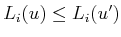$ L_i(u) \leq L_i(u')$