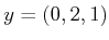 $ y = (0,2,1)$