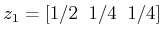 $ z_2 = [1/3 \;\; 1/3 \;\; 1/3]$