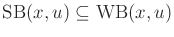 $ \operatorname{SB}(x,u) \subseteq \operatorname{WB}(x,u)$