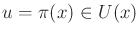 $ u = \pi (x)
\in U(x)$
