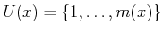 $ U(x) = \{1,\ldots,m(x)\}$