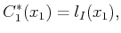 $\displaystyle C^*_1(x_1) = l_I(x_1) ,$