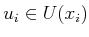 $ u_i \in
U(x_i)$