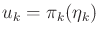 $ u_k = \pi _k({\eta}_k)$