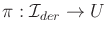 $ \pi : {\cal I}_{der}\rightarrow U$