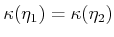 $ {\kappa}({\eta}_1) =
{\kappa}({\eta}_2)$