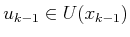 $ u_{k-1} \in U(x_{k-1})$