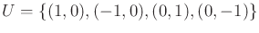 $\displaystyle U = \{(1,0),(-1,0),(0,1),(0,-1)\}$