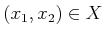$ (x_1,x_2) \in X$