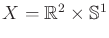 $ X = {\mathbb{R}}^2 \times {\mathbb{S}}^1$