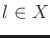 $ l \in X$