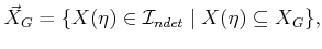 $\displaystyle {\vec{X}}_G = \{ X({\eta}) \in {\cal I}_{ndet}\;\vert\; X({\eta}) \subseteq X_G \} ,$