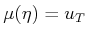$ {\mu}({\eta}) = u_T$