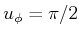 $ u_\phi = \pi/2$