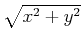 $ \sqrt{x^2+y^2}$