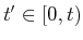 $ t' \in [0,t)$