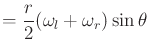 $\displaystyle = \frac{r}{2} (\omega_l + \omega_r) \sin \theta$