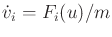 $ {\dot v}_i =
F_i(u)/{m}$