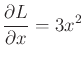 $\displaystyle \frac{\partial L}{\partial x} = 3 x^2$