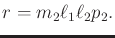 $\displaystyle r = m_2 \ell_1 \ell_2 p_2 .$