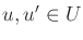 $ u,u' \in U$