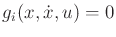 $ g_i(x,{\dot x},u) = 0$